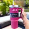 Pink Ready To Ship 40oz Mugs Adventure Quencher Tumbler With Logo Big Grid Handle Vacuum Travel Tumblers Stay Ice-cold new288u