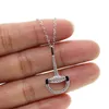 Sterling zilveren micro pave cz trens hanger ketting voor paardenliefhebber fijne zilveren ketting van hoge kwaliteit277e