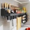 MEIDJIA-Wall-Mounted Kitchen Rack Spice Storage Shelf Large Punch-Free Racks Seasoning Chopsticks Organizer Knife Holder 240122