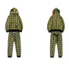 Bapes Sweat à capuche Ensemble Femmes Full Zip Up Shark Lumineux Apely Sweat à capuche Double Classique Camouflage Vestes à capuche Couple à manches longues en coton Manteau Costume CP 90