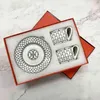 Classic European Bone China Coffee Cups and Saucers Tableware Coffee Plates Dishes Afternoon Tea Coffee Drinkware With Gift Box 21300E