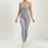 Active Sets Damen Jumpsuits Einteiliger Anzug Reißverschluss Langarm Yoga Set Gym Push Up Workout Kleidung Fitness Bodysuit Sportbekleidung Trainingsanzug