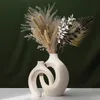 Capiron Luxury Decorative Ceramic Vase Home Descoration Accessories Nordic Flower Houseインテリアリビングルーム卓上現代アート240123