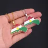 14k gul guld emalj Kurdistan karta hänge halsband för kvinnor män tröja kedja etniska kulturella smycken gåvor grossist nya