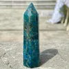Figurines décoratives en Apatite bleue naturelle, cristal minéral, Chakra prismatique Hexagonal, tour d'énergie de guérison, décoration de la maison