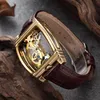 Orologi da uomo trasparenti Orologio da polso meccanico automatico Cinturino in pelle Top Steampunk Orologio a carica automatica Maschio montre homme251T