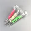 30mm Big Bowl Oil Burner Pipe with 4 Inch 12mm 2mm Thick Pyrex Red Green Yellow Colorful Glowing Octopus Glass Hand Smoking Pipes