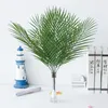 Fleurs décoratives, simulation de plantes, palmier artificiel, 9 têtes, décoration pour la maison, jardin, fausses feuilles de fougère en plastique