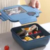 Servies Lunchbox met compartimenten Lekvrije container met 3 compartimenten Saus Grote slakom