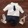 Cotton Born Baby Pilot Clothes Plan Rompers Born Boy Romper Onesie Spädbarnsdräkt Kostym Babygrow Captain Overgaver 240119
