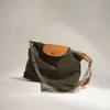 Sac fourre-tout en Nylon et cuir pour femmes, fourre-tout Simple à la mode, sac à bandoulière de grande capacité pour loisirs et voyage, sac à main avec chaîne vierge, nouvelle collection