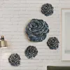 Autocollants muraux en résine 3D, fleur de Rose, artisanat Mural pour salon, chambre à coucher, décor de fond de télévision, décoration de maison