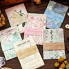 Cadeau cadeau 30 feuilles de papier matériel rétro art plantes fleurs rideaux à main fond décoratif 6 modèles