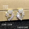 Kolczyki stadnorskie luksus żeńskie kryształowe miłosne serce dla kobiet złoty kolor mały prostokąt biały cyrkon Wedding Ear Studs Party Biżuteria