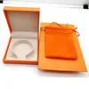 New arrive Fashion orange color H bracelet original orange box bags jewelry gift box to choose300m