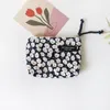 Kosmetiktaschen Kleine Quadratische Nette Tasche Koreanischen Stil Floral Mini Make-Up Frauen Einfache Ändern Geldbörse Baumwolle Stoff Neceser Mujer Reise