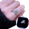 Swarovskis Ring Designer Luksusowy moda Kobiety Oryginalne wysokie wydanie Full Diamond Mysterious Pierścień Pierścień Kobiet Swallow Element Crystal Otwarty pierścień