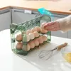 Flip-Type Egg Holder Kylskåp Lagring Box Rack Plastic Egg Holder Organizer Food Container Tray Kitchen Accessories 240124