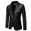 Slim Fit Blazers Jaquetas Para Homens PU Terno De Couro Casacos Masculinos Negócios Casual Homem Tamanho 4XL 240125