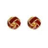 Backs Earrings 2024 Fashion Simple Chain Mosquito Coil Ear Clip Without Pierced Jewelry Red Studs Female