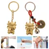 Keychains 2 Pcs Key Chain Car Chinese Style Ornament Decor Pendant Backpack 2024 Spring Festival Gift Zinc Alloy