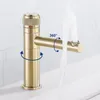 Bathroom Sink Faucets Mixer Tap Cold Water Push Open Solid Brass Basin Faucet Deck Mounted Single Hole Swivel Spout Vanity Tapware