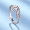 Swarovskis – bague de styliste de luxe pour femmes, bague de qualité originale, amour, 8 mots, élément en cristal or Rose