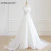 Luxo branco cetim chiffon sem alças casamento vestidos de trilha para noiva elegante longo baile de formatura noite convidado festa vestido feminino 240126