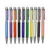 Wholesale 100 Pcs Ballpoint Pen Crystal Diamond Decorative Pen 0.7mm Pen Tip All Metal Material Student Writing Office Gift Pen 240123