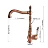 Kitchen Faucets Antique Red Copper Swivel Spout Bathroom Sink Faucet Basin Cold And Water Mixer Taps Dnfr4