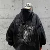 Moda marca angustiado puro algodão hoodie masculino outono e inverno americano high street com capuz oversize casal jaqueta