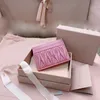 مصمم حامل بطاقة Matelasse Nappa جديد Mius Leather Wallet Pres