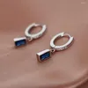 Boucles d'oreilles pendantes WPB S925 en argent sterling Zircon scintillant bleu Baguette goutte diamants à haute teneur en carbone bijoux de luxe cadeaux