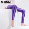 Leggings pour femmes brillant satin serré sexy soie lisse japonaise taille haute grande taille fitness pantalons de sport