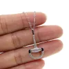 Sterling zilveren micro pave cz trens hanger ketting voor paardenliefhebber fijne zilveren ketting van hoge kwaliteit299e