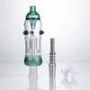 DabPipes NC016 유출 방지 흡연 파이프 DAB 장비 유리 물 봉 거품 Pro OD 32mm 14mm 티타늄 세라믹 쿼츠 네일 버드 케이지 디퓨저 Perc Bubbler Bong