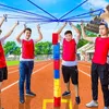 Criança ao ar livre trabalho em equipe jogo adereços brinquedo crianças cooperar para construir torre jardim de infância equipamento sensorial crianças brinquedos esportivos 240123