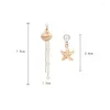 Dangle Earrings Cute Starfish Shell For Women Girls Fashion Korean Style Long Chain Tassel Pearl 2024 Party Jewelry ER1022