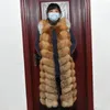 Winter Red Fox Fur Vest Female Real Extended Long Women Red Fox Fur Waistcoat Natural Fox Fur Waistcoat Long 240122