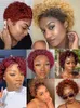 PI IE Cut Wig Human Hair 13 1 Spets Frontal Wigs Short Bob For Black Women Front 240126