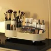 Kosmetik lagringslåda roterande penna hållare fåfänga bord skrivbord makeup borste arrangör läppstift ögonskugga pulver puffhylla 240125