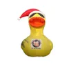 wholesale Lovely Giant Cartoon Inflatable Yellow Duck With Sunglasses and Christmas hat Used For Promotion