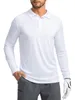 Camisa polo masculina manga longa camisas de golfe leve upf 50 proteção solar legal para trabalho pesca ao ar livre 240119