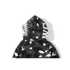 24SS Designer Aape Shark 20SS Trendy Shark Head Hoodie Night Glow Spot Camo Men's and Women's Zipper Open Sweater Coat