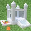wholesale 9x9x7ft Soft Play Inflatable White Bounce House With Slide Ball Pit Party Used Inflatable Mini Bouncy castle with blower free ship to your door