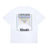 Rhude camiseta diseñador calidad original camisetas para hombre nueva moda manga corta cigarrillo túnel casual relajado tendencia versátil