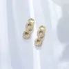 Orecchini pendenti Catene femminili Eardrop Orecchino Zircone Intarsio S925 Argento 18k Oro Cerimonia di nozze Birthay Gioielli per le donne