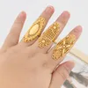 Halskette Ohrringe Set 3 Teile/satz Verstellbarer Ring Schmuck Für Frauen 18 Karat Vergoldet Design Finger Hochzeiten Party Zubehör