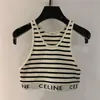 Designer Womens Tank Tops T Shirts Summer Women Tops Tees Crop Top Embroidery Sexy Off Shoulder Black Casual Sleeveless Backless Top Shirts Solid Stripe Color Vest