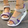 Sandalen Dames Zomer Middenhak Muffin Wedge Fish Mouth Platform Zwarte Holle Sandalias Mujer